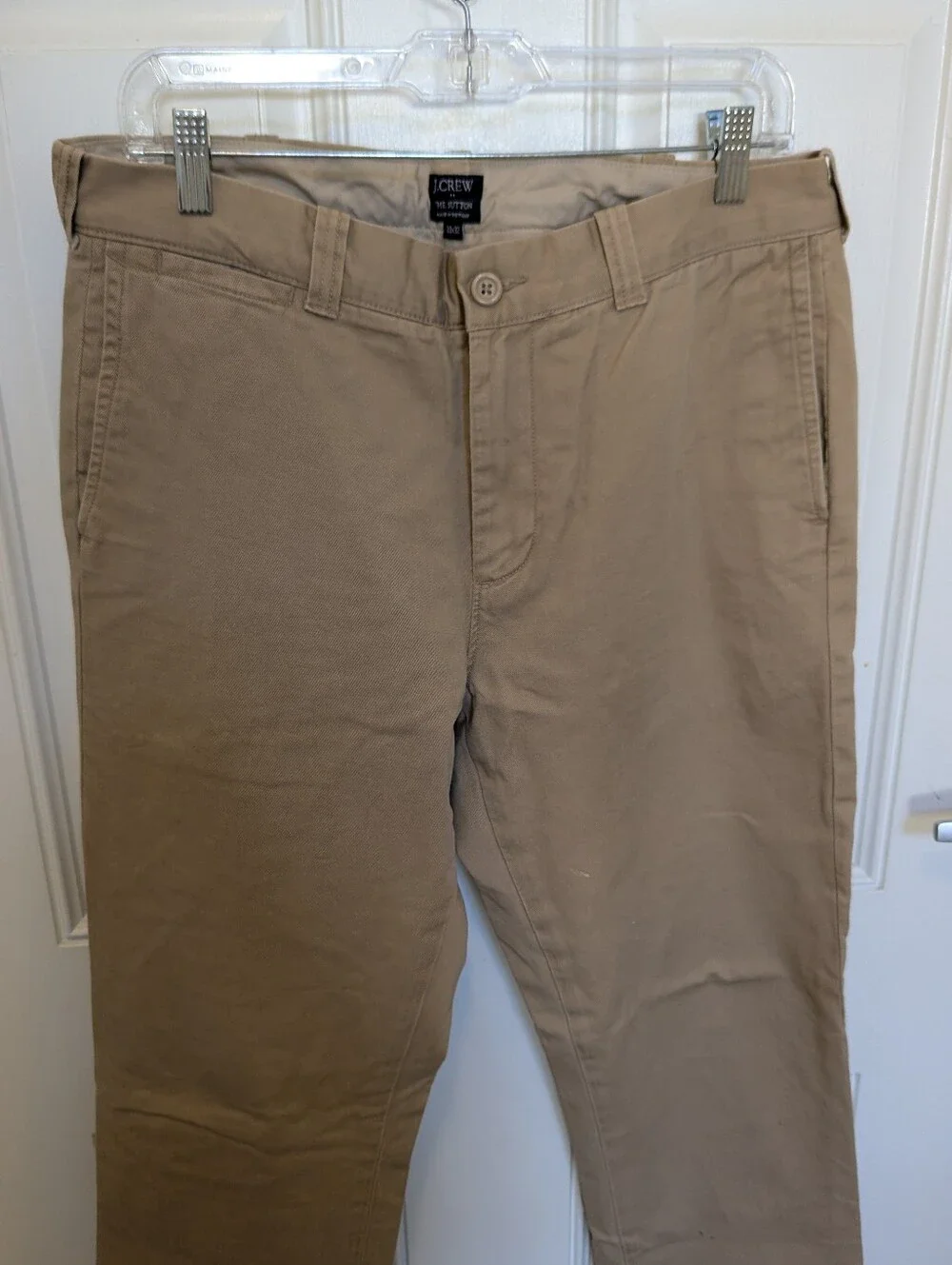 J.Crew The Sutton Men Khaki Chino Pants Tan Flat Front Size 33x32 Casual Work